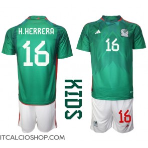Messico Hector Herrera #16 Prima Maglia Bambino Mondiali 2022 Manica Corta (+ Pantaloni corti)